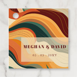 Retro Abstrakt Earthy Terracotta Orange Wedding Geschenkanhänger