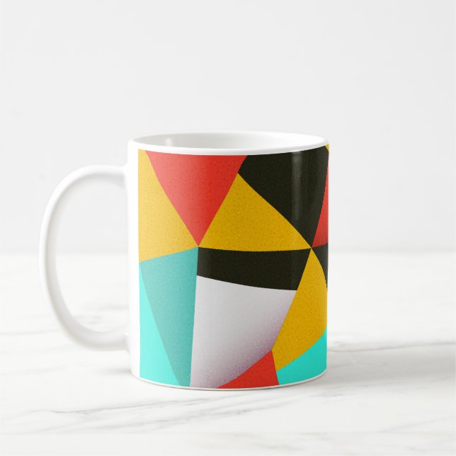 Retro Abstrakt: Farbenfrohe Mischung. Kaffeetasse (Links)