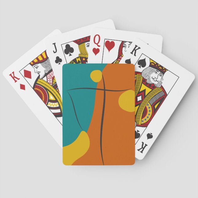 Retro Abstrakt Harmonie Spielkarten (Rückseite)
