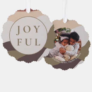 Retro Abstrakt Joyful Weihnachten Personalisiertes Ornament Karte