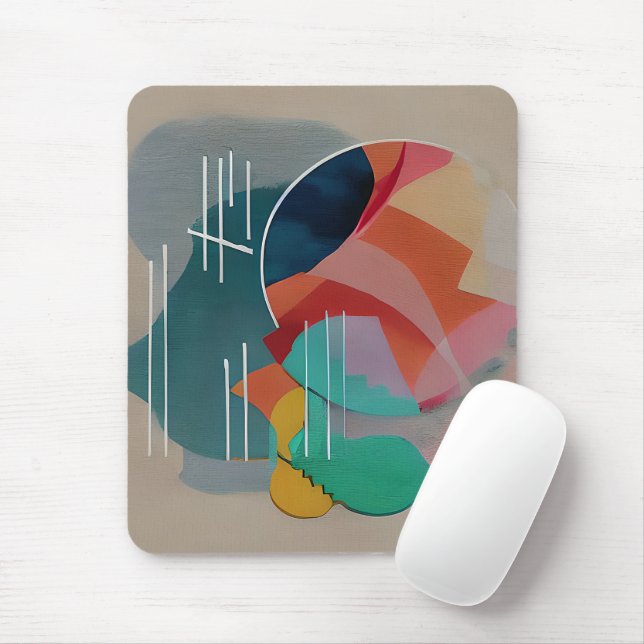 Retro abstrakt minimalistische Kunst Mousepad (Mit Mouse)