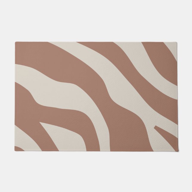 Retro Abstrakt Mocha Mousse 01 Fußmatte (Vorderseite)