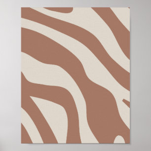 Retro Abstrakt Mocha Mousse 01 Poster