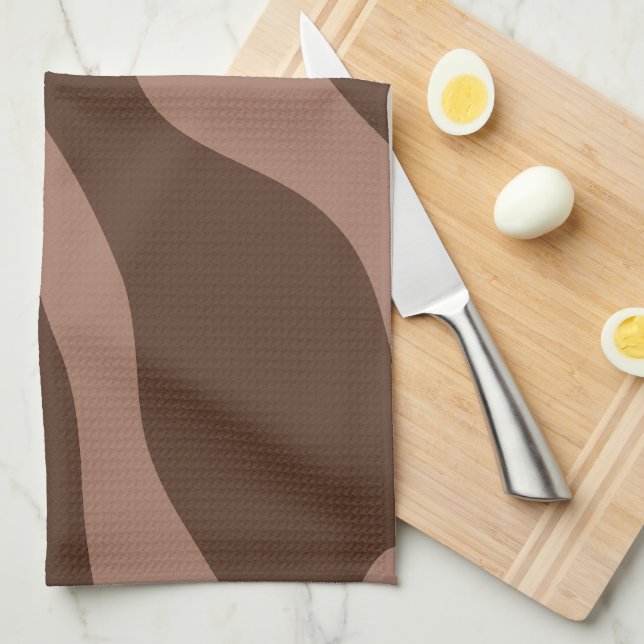 Retro Abstrakt Mocha Mousse 03 Geschirrtuch (Viertel Falte)