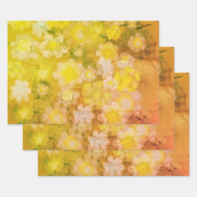 Retro Abstrakt salzige Aquarellmalerei Geschenkpapier Set (Set)