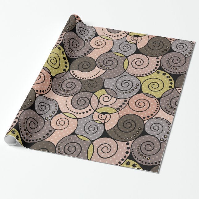Retro, abstrakt, Spiralen Geschenkpapier (Ungerollt)