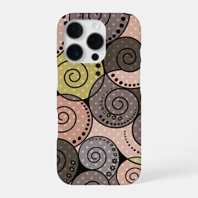 Retro, abstrakt, Spiralen iPhone 16 Pro Hülle (Rückseite)