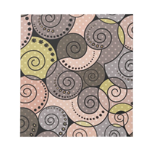 Retro, abstrakt, Spiralen Notizblock (Vorderseite)