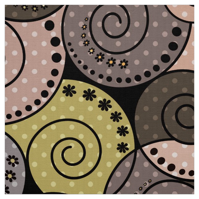 Retro, abstrakt, Spiralen Stoff (Muster)
