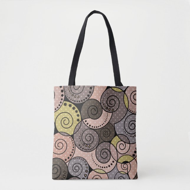 Retro, abstrakt, Spiralen Tasche (Vorderseite)