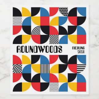 Retro Abstrakt Wine Label Weinetikett