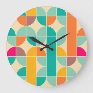 Retro Abstrakt: Zeitloses Nahtloses Design. Große Wanduhr