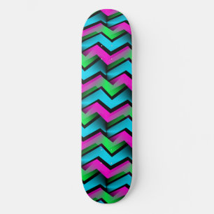 Retro Abstrakt Zigzag Muster Skateboard