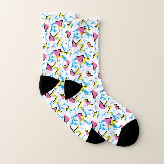 Retro abstrakte Achtzigerjahre des Muster-Spaßes Socken (Paar)