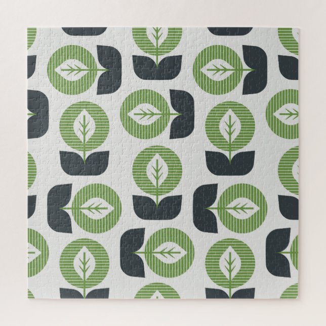 Retro Abstrakte Blätter: Nahtloser Vintager Stil (Vertikal)