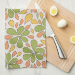 Retro-Abstrakte Blume aus den 1970er Jahren, grün- Geschirrtuch<br><div class="desc">Dieses fantastisch funky Retro-Küchentuch aus den 70er Jahren besticht durch grüne abstrakte Blume,  die rosa und gelbe Samen auf cremigem Hintergrund freisetzen. Fügen Sie den Pop der Küchendekoration hinzu,  indem Sie dieses Handtuch an der Ofentür hängen lassen!</div>