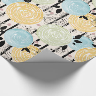 Retro, abstrakte Blume Geschenkpapier