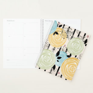 Retro, abstrakte Blume Planer