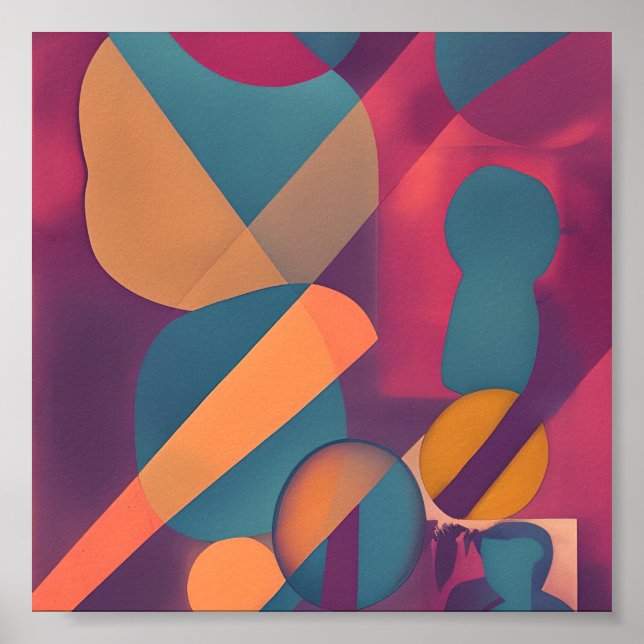 Retro-abstrakte Formen Poster (Vorne)