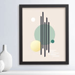 Retro abstrakte geometrische Kunst Foliendrucke<br><div class="desc">Poster mit abstrakten,  geometrischen Formen in Retrofarben mit goldenem Folienakzent.</div>