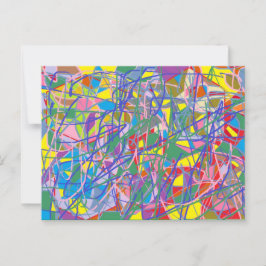 REtro abstrakte Kunst mit vielen Farben und Linien Postkarte