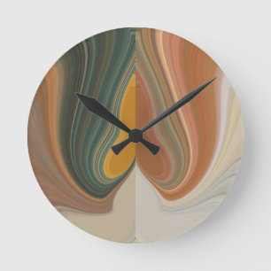 Retro Abstrakte Kunstdrucke Runde Wanduhr