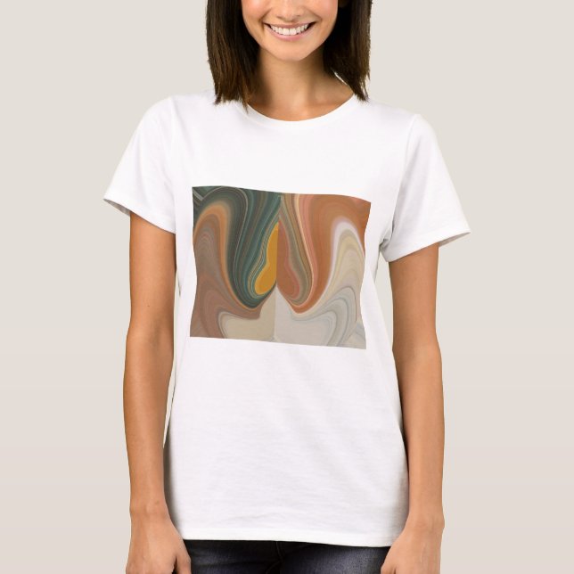Retro Abstrakte Kunstdrucke T-Shirt (Vorderseite)