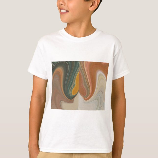 Retro Abstrakte Kunstdrucke T-Shirt (Vorderseite)