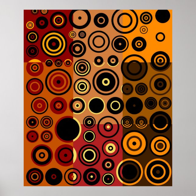 Retro Abstrakte Kunstwerke Poster (Vorne)