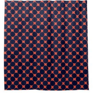 Retro Abstrakte Muster Punkte Schwarz und Orange Duschvorhang