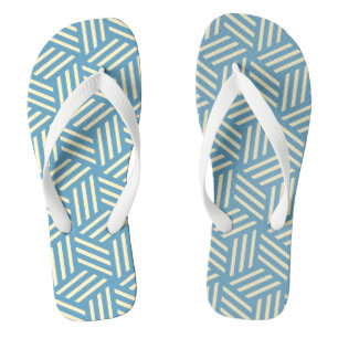 Retro Abstrakte optische Illusion Kubus Muster bla Flip Flops