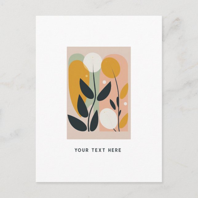 Retro, abstrakte Pflanze, Postkarte (Vorderseite)