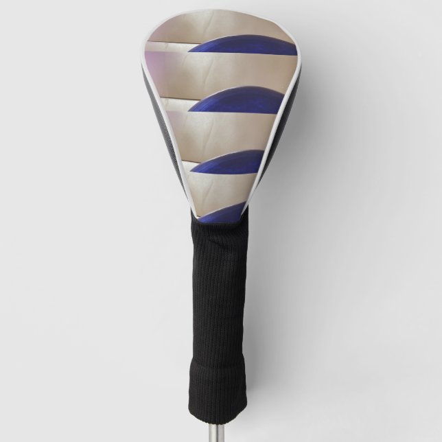 Retro-Abstrakte Semi-Circles auf Soft-Gold Golf Headcover (Vorderseite)