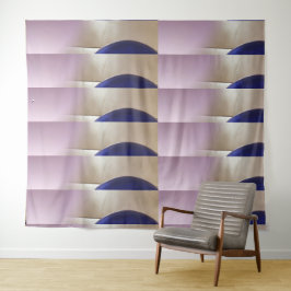 Retro-Abstrakte Semi-Circles auf Soft-Gold Wandteppich