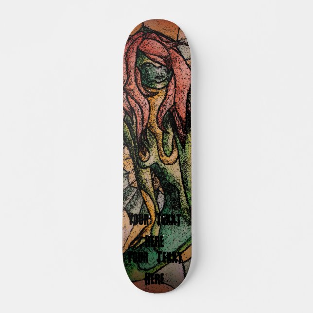 Retro-abstrakte Stadtkunst Skateboard (Vorne)