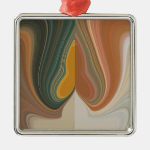 Retro-Abstrakter Kunstdruck Silbernes Ornament