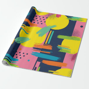 Retro Abstrakter Pinselstrich (11) Geschenkpapier