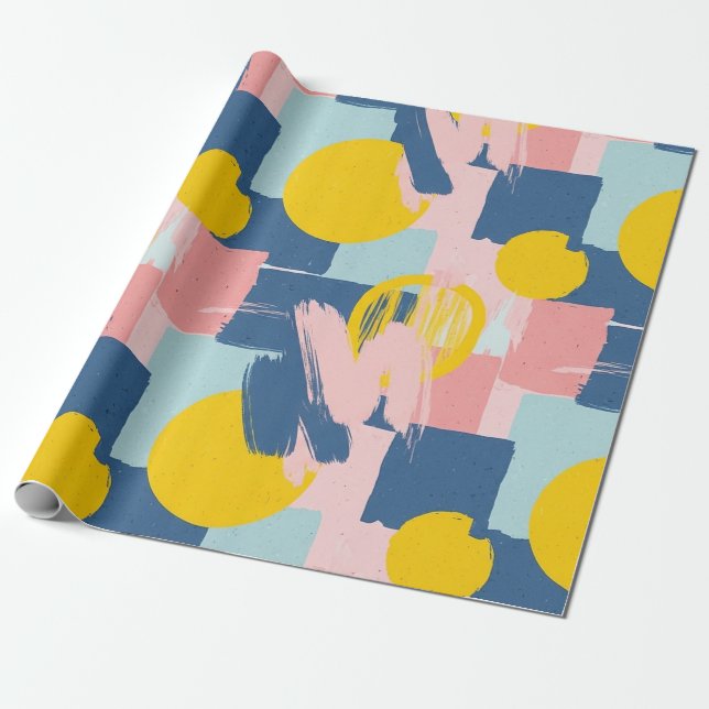 Retro Abstrakter Pinselstrich (6) Geschenkpapier (Ungerollt)