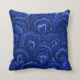 Retro abstrakter Wirbels-Saphirblaues Throw-Kissen Kissen