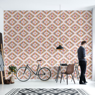 Retro abstraktes Design im Ikat geometrischen Stil Tapete