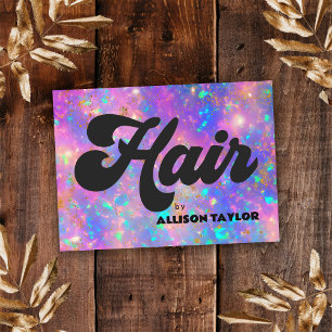 Retro abstraktes Gold-Feueropal-Edelstein-Friseur Visitenkarte