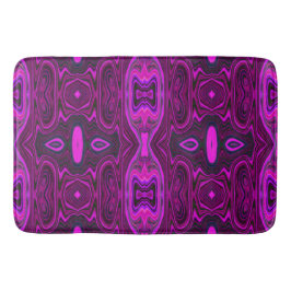 Retro Abstraktes Hot Pink und Magenta Muster Badematte