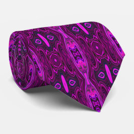 Retro Abstraktes Hot Pink und Magenta Muster Krawatte
