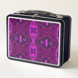 Retro Abstraktes Hot Pink und Magenta Muster Metall Brotdose