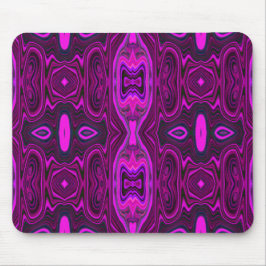 Retro Abstraktes Hot Pink und Magenta Muster Mousepad