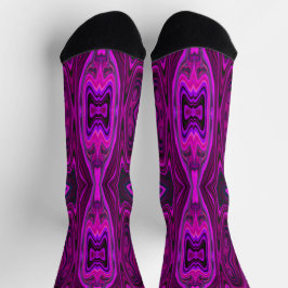 Retro Abstraktes Hot Pink und Magenta Muster Socken