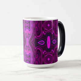Retro Abstraktes Hot Pink und Magenta Muster Verwandlungstasse