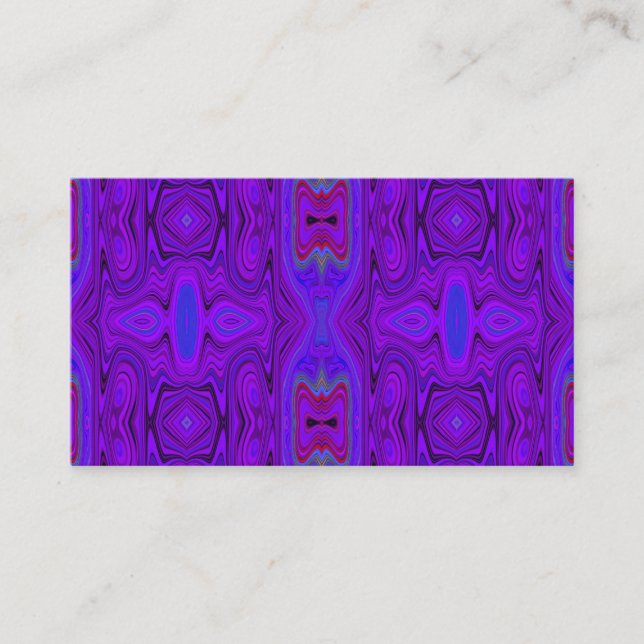 Retro Abstraktes Lila und Royal Blue Pattern Visitenkarte (Vorderseite)
