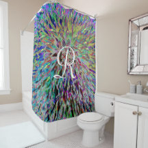 Retro Abstraktes Makro Floral mit weißem Monogramm