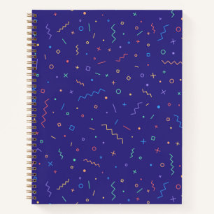 Retro-Abstraktes Neonmuster Notizbuch